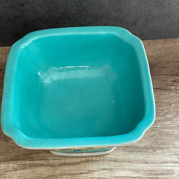 Early 20th Century Quig Dynasty China Octagonal Ceramic Bowl Hand Painted Floral - Picture 7 of 9